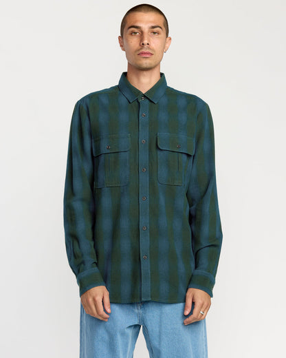 Men's Shadowstone Flannel Long Sleeve Shirt Scarab - Volcom