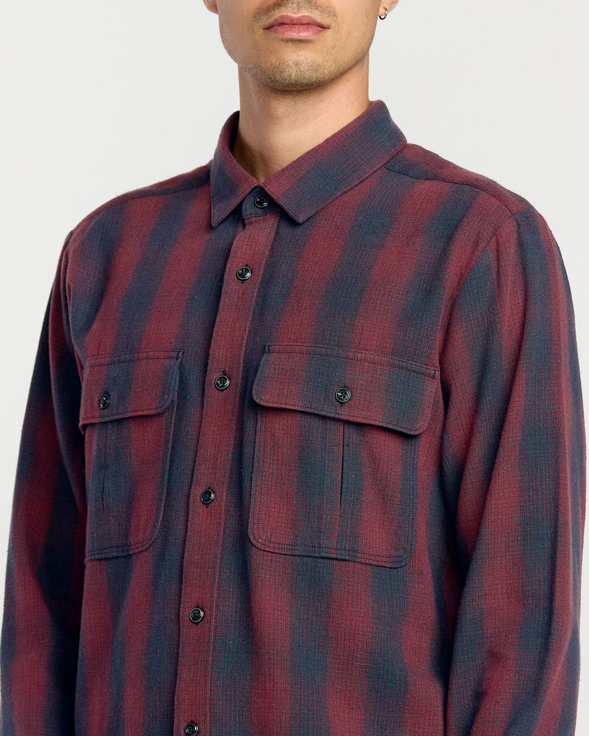 Men's Shadowstone Flannel Long Sleeve Shirt Navy - Volcom