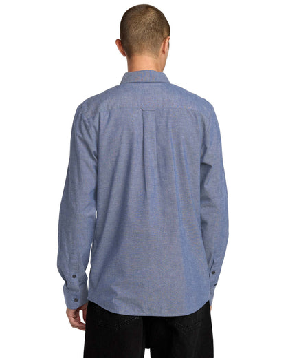 Men's Date Knight Long Sleeve Shirt Blue Wash - Volcom