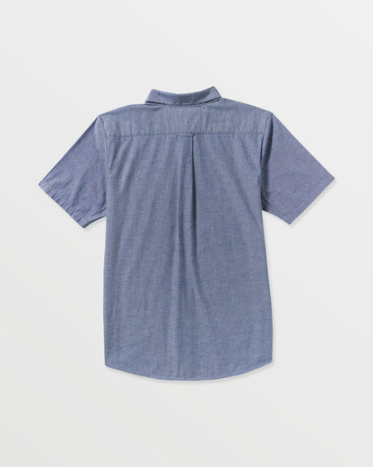 Men's Date Knight Short Sleeve Shirt Blue Wash - Volcom