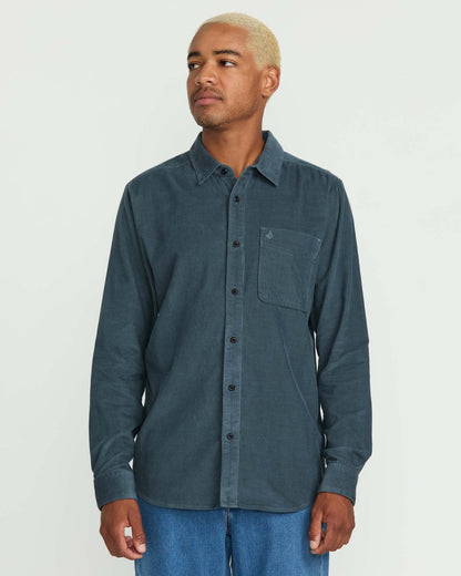 Men's Date Knight Long Sleeve Shirt Dark Slate - Volcom