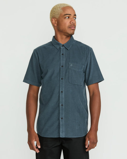 Men's Date Knight Short Sleeve Shirt Dark Slate - Volcom