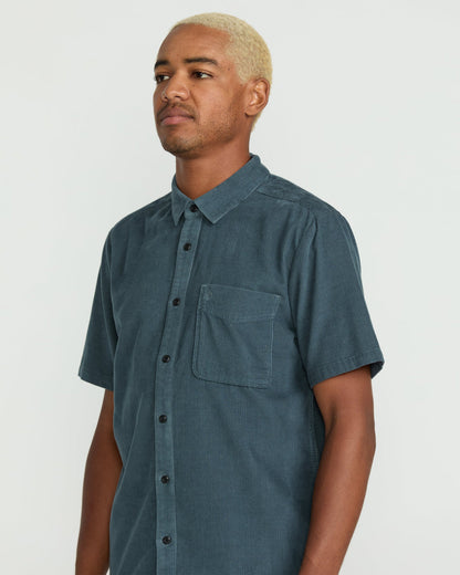 Men's Date Knight Short Sleeve Shirt Dark Slate - Volcom
