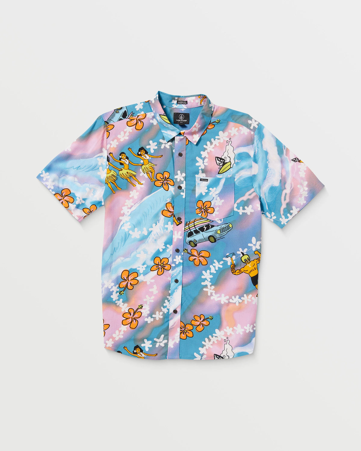 Men's Featured Artist Drew Toonz Short Sleeve Shirt Bay Blue - Volcom