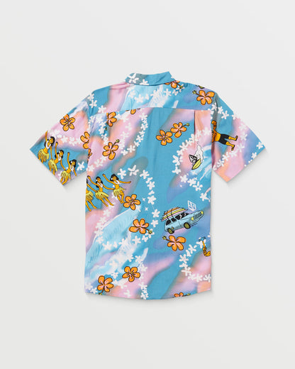 Men's Featured Artist Drew Toonz Short Sleeve Shirt Bay Blue - Volcom