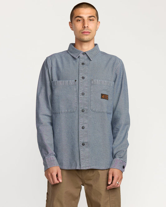 Men's Long Sleeve Shirt Blue Wash - Volcom