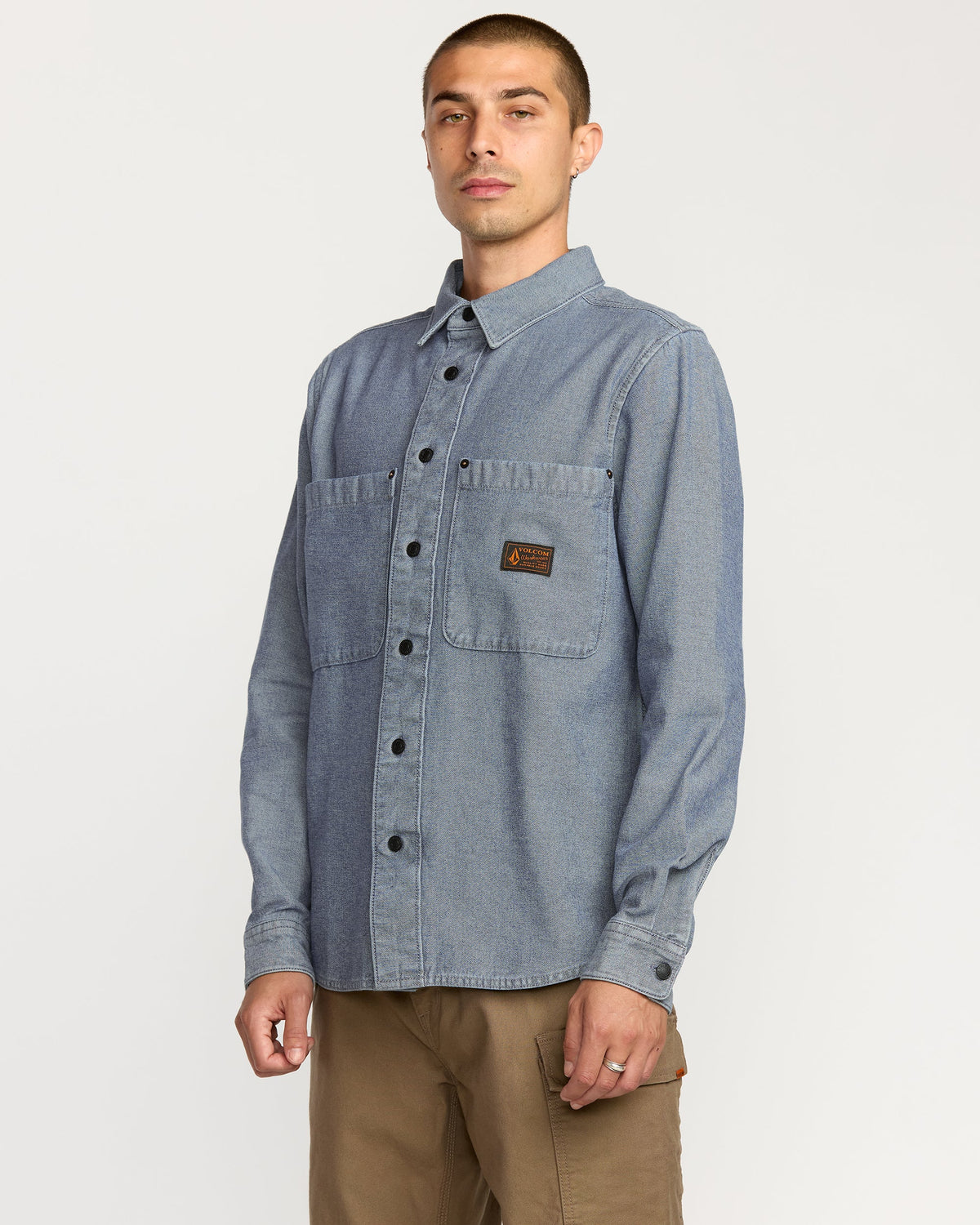 Men's Long Sleeve Shirt Blue Wash - Volcom