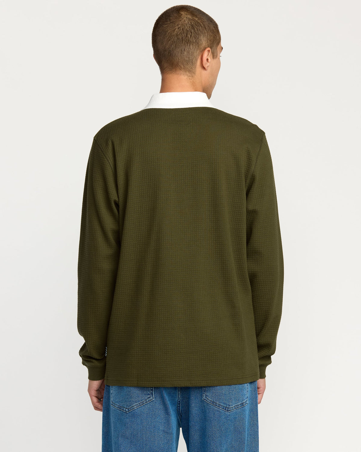 Men's Curbstone Polo Long Sleeve Shirt Sage Leaf - Volcom