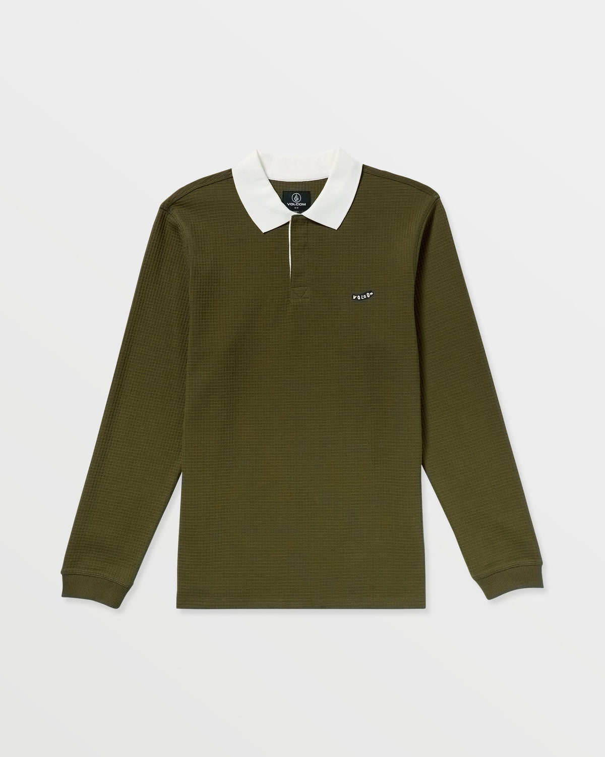 Men's Curbstone Polo Long Sleeve Shirt Sage Leaf - Volcom