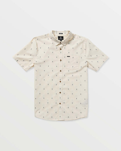 Men's Bankstone Short Sleeve Shirt Dirty White - Volcom