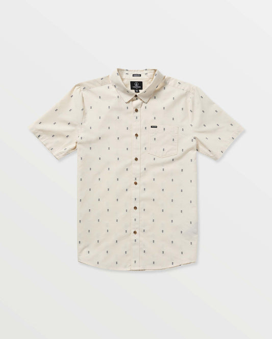 Men's Bankstone Short Sleeve Shirt Dirty White - Volcom