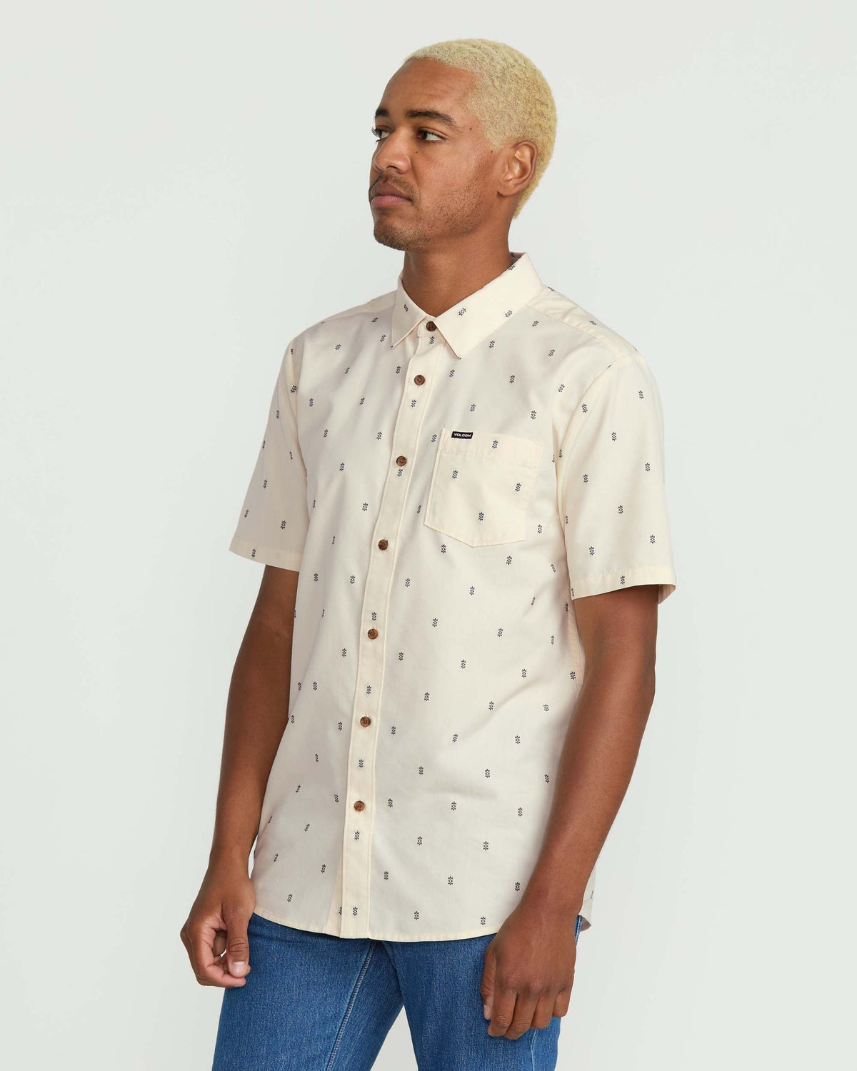 Men's Bankstone Short Sleeve Shirt Dirty White - Volcom