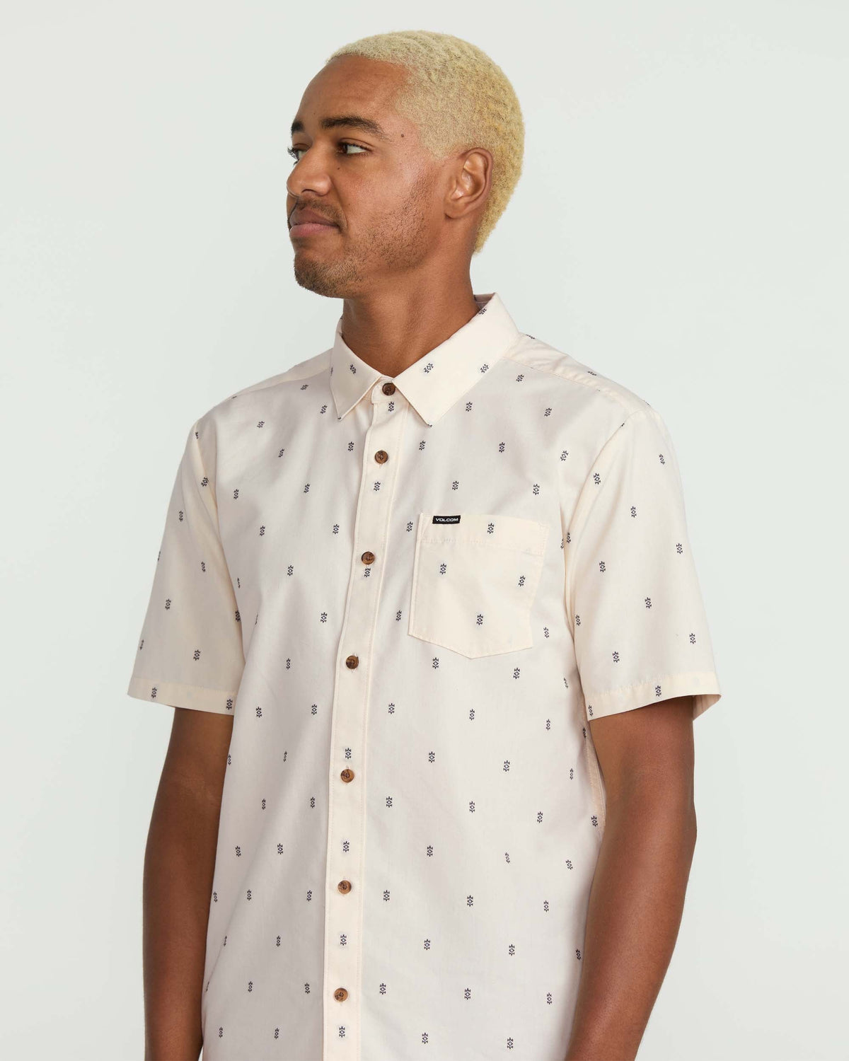 Men's Bankstone Short Sleeve Shirt Dirty White - Volcom