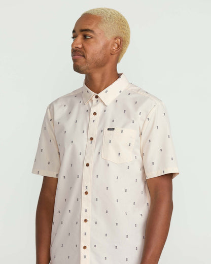 Men's Bankstone Short Sleeve Shirt Dirty White - Volcom