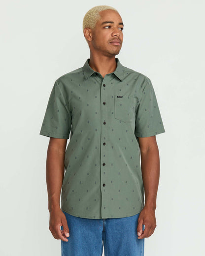 Men's Bankstone Short Sleeve Shirt Light Olive - Volcom