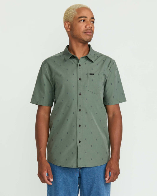 Men's Bankstone Short Sleeve Shirt Light Olive - Volcom