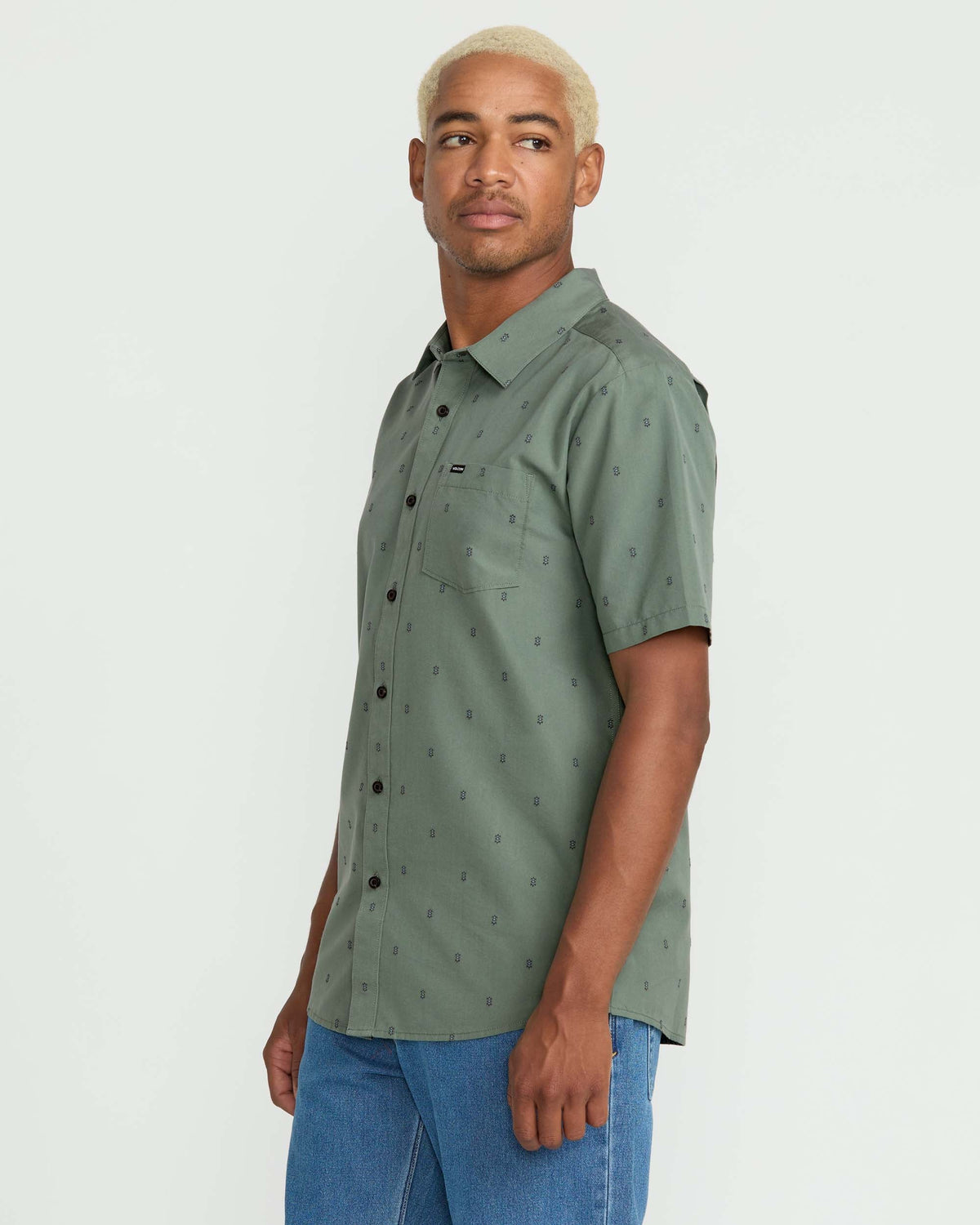 Men's Bankstone Short Sleeve Shirt Light Olive - Volcom