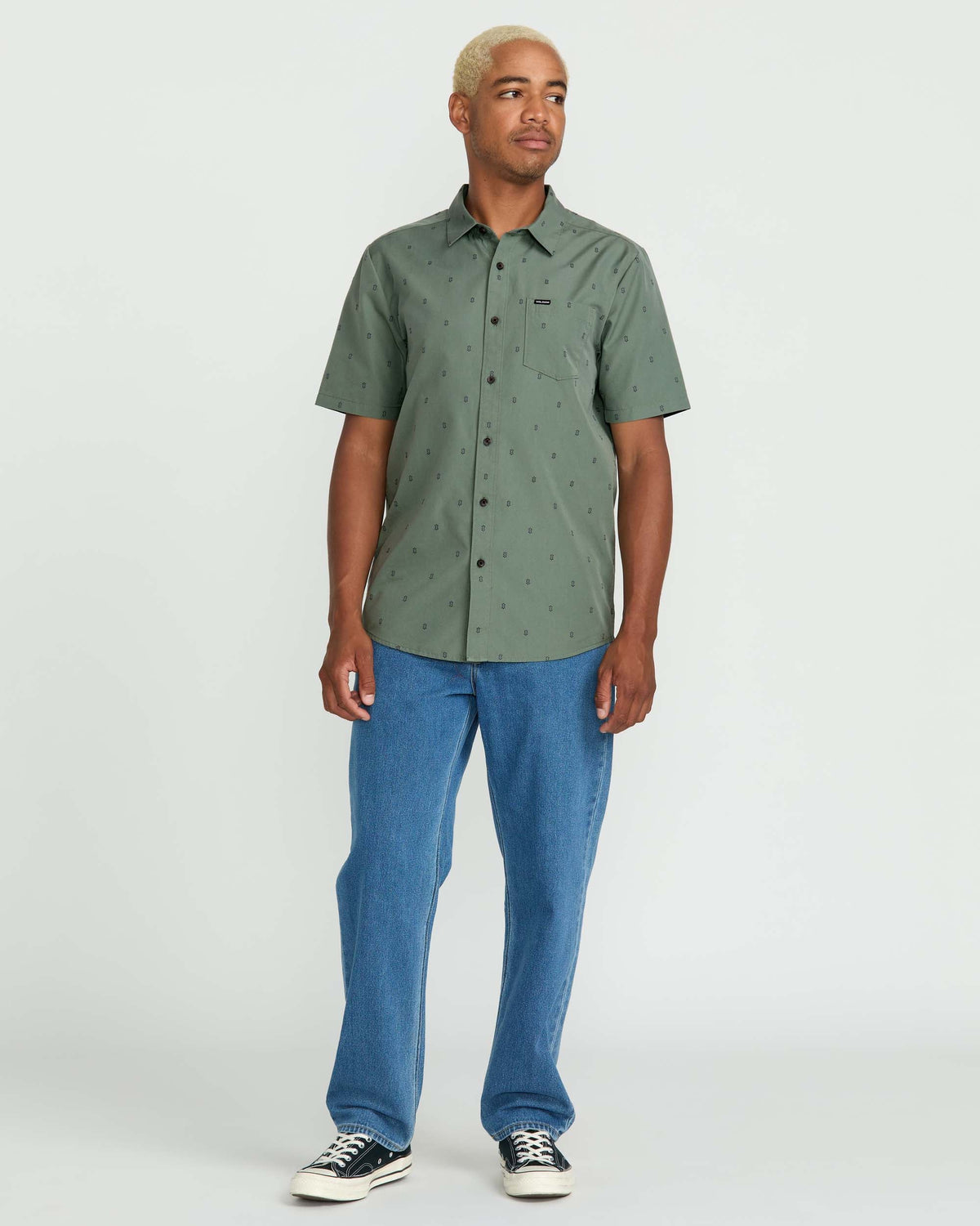 Men's Bankstone Short Sleeve Shirt Light Olive - Volcom