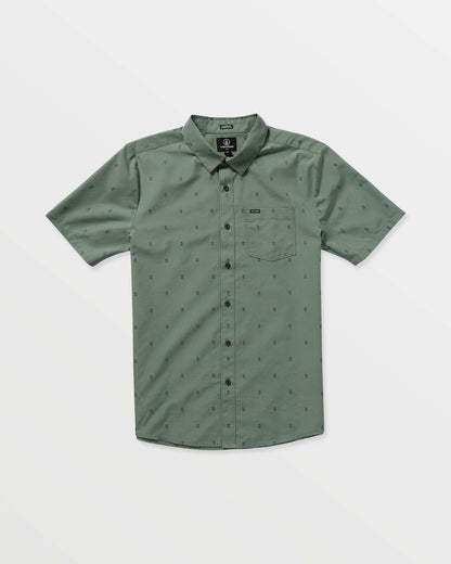 Men's Bankstone Short Sleeve Shirt Light Olive - Volcom