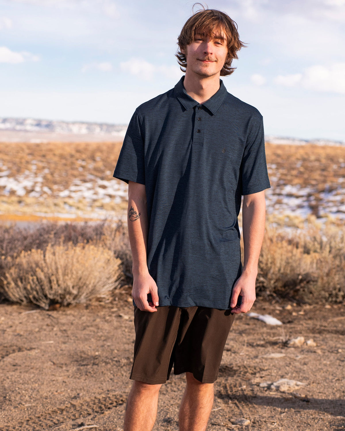 Men's Hazard Pro Polo Short Sleeve Shirt Navy Heather - Volcom