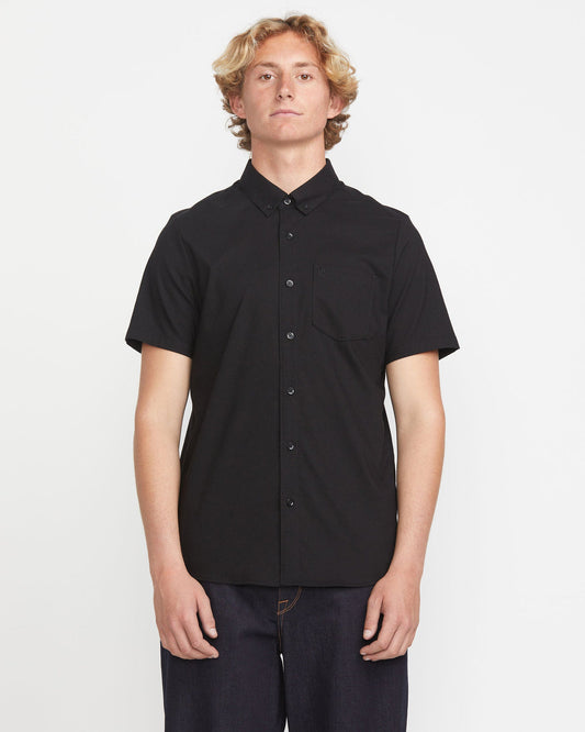 Men's Everett Oxford Short Sleeve Shirt New Black - Volcom