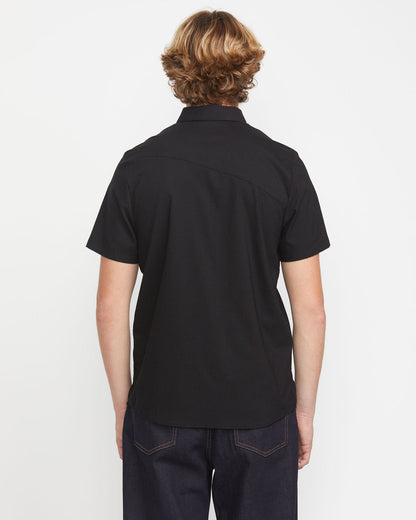 Men's Everett Oxford Short Sleeve Shirt New Black - Volcom