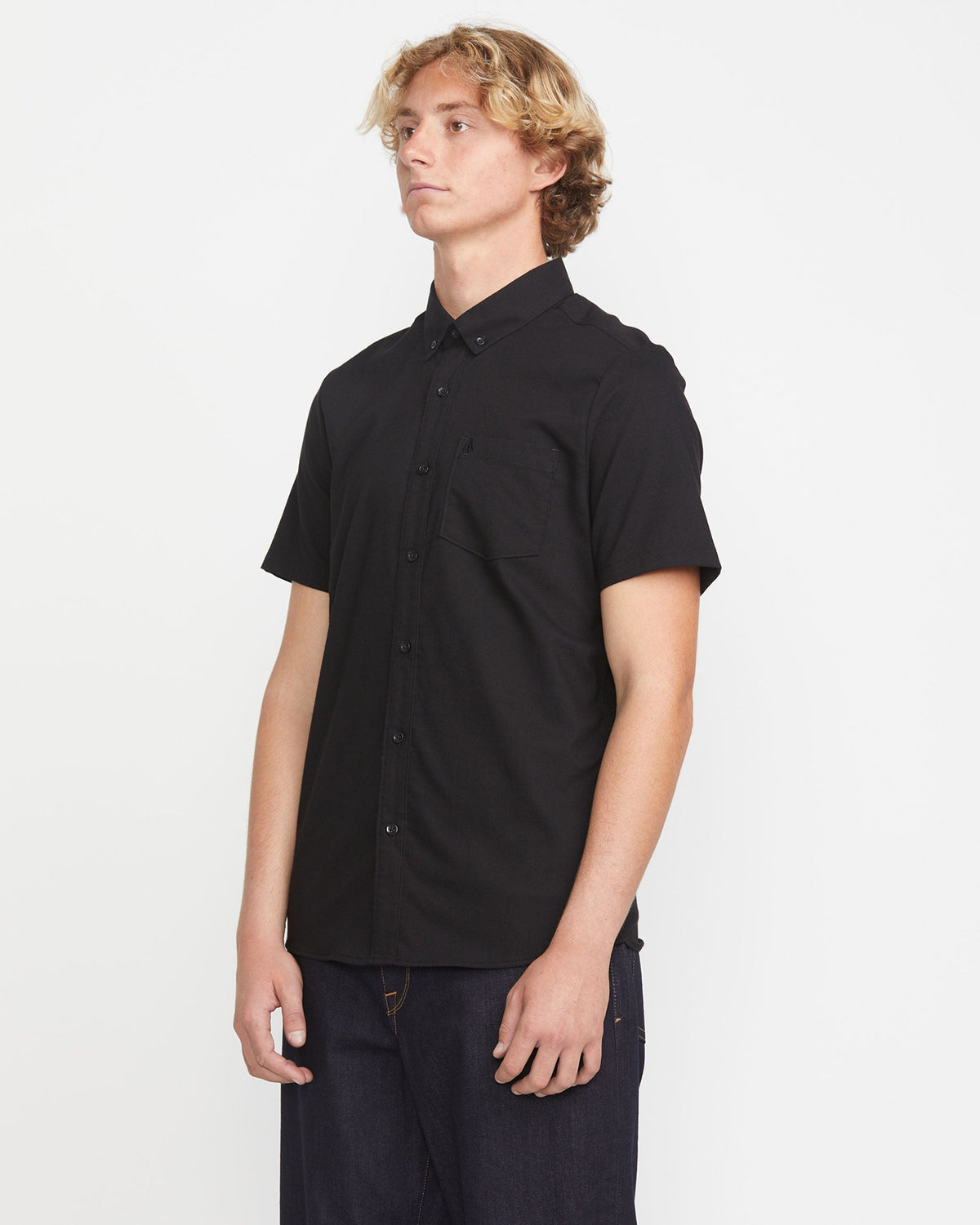 Men's Everett Oxford Short Sleeve Shirt New Black - Volcom