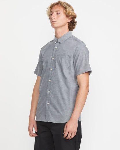 Men's Everett Oxford Short Sleeve Shirt Grey - Volcom