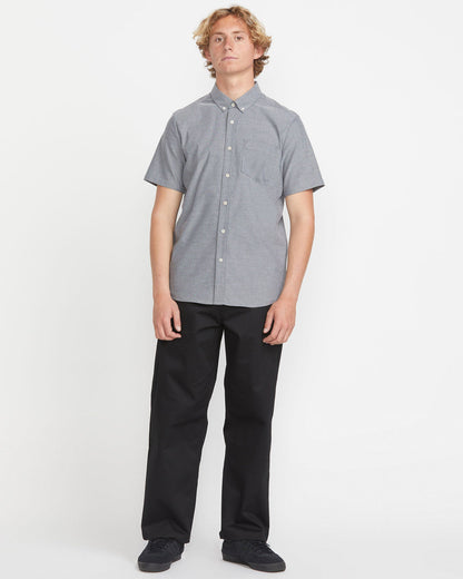 Men's Everett Oxford Short Sleeve Shirt Grey - Volcom