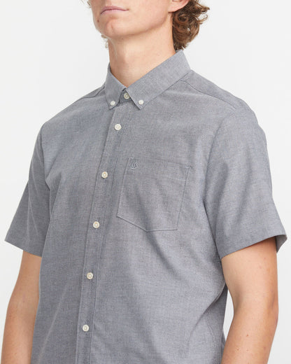 Men's Everett Oxford Short Sleeve Shirt Grey - Volcom