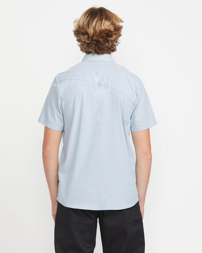 Men's Everett Oxford Short Sleeve Shirt Wrecked Indigo - Volcom