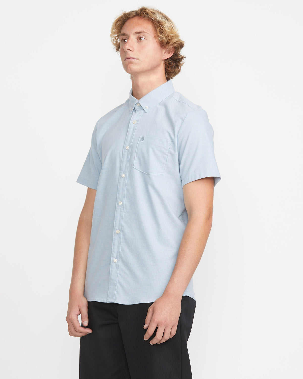 Men's Everett Oxford Short Sleeve Shirt Wrecked Indigo - Volcom