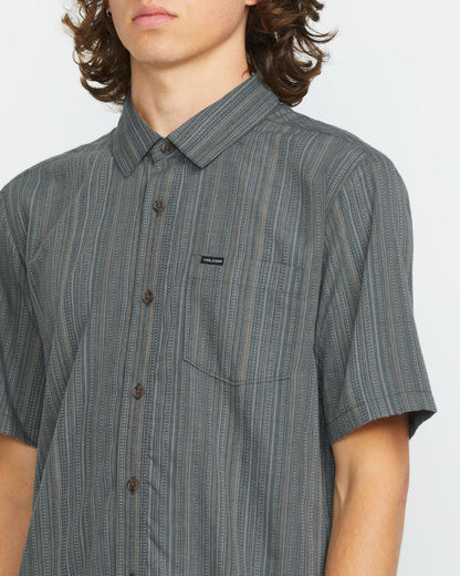 Men's Jahstripe Short Sleeve Dark Slate - Volcom