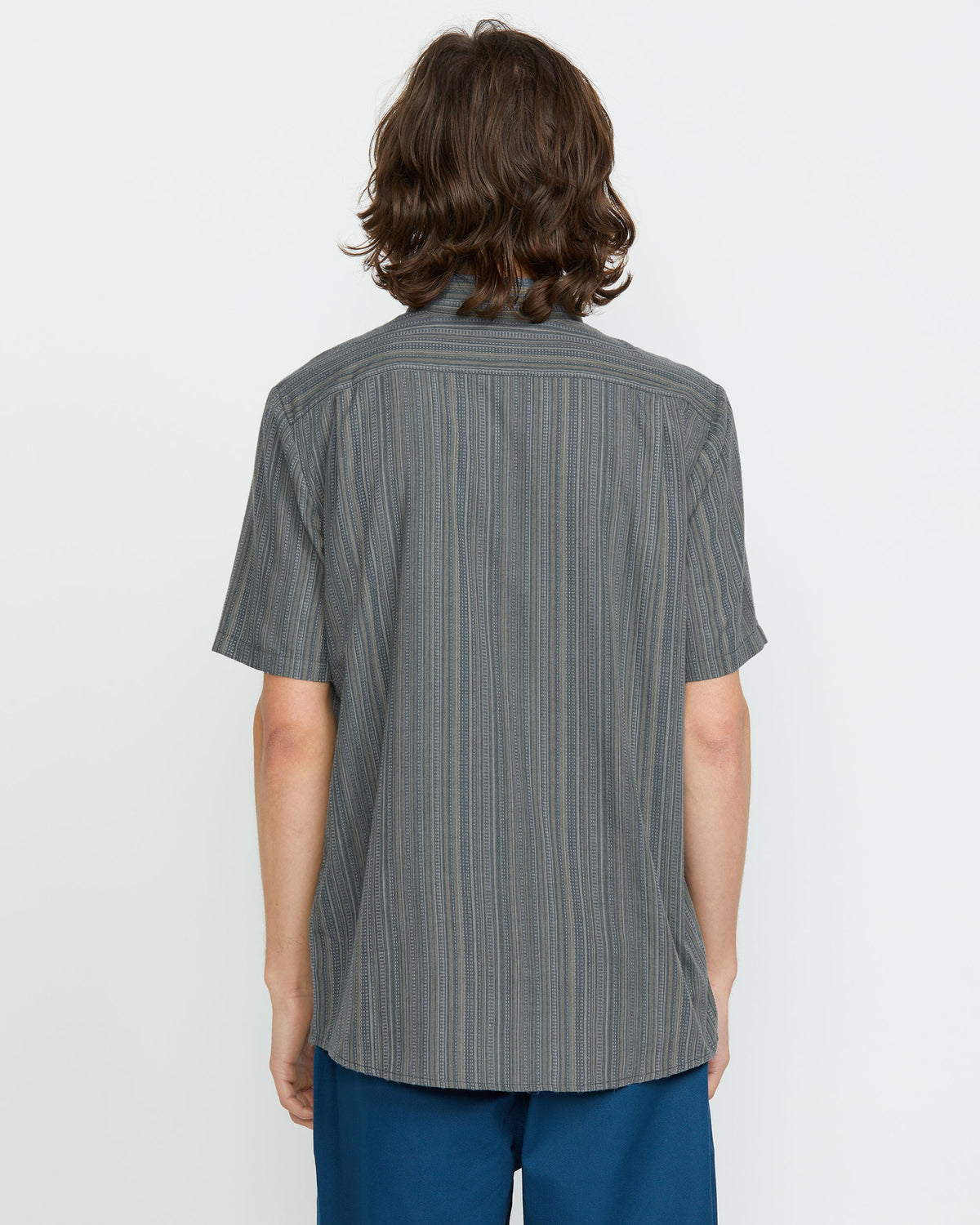 Men's Jahstripe Short Sleeve Dark Slate - Volcom