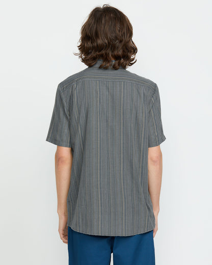 Men's Jahstripe Short Sleeve Dark Slate - Volcom