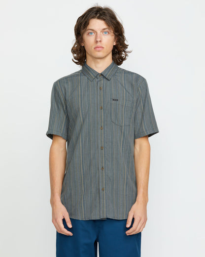 Men's Jahstripe Short Sleeve Dark Slate - Volcom
