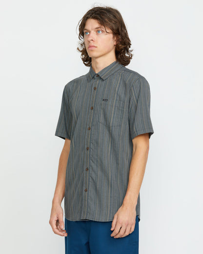 Men's Jahstripe Short Sleeve Dark Slate - Volcom
