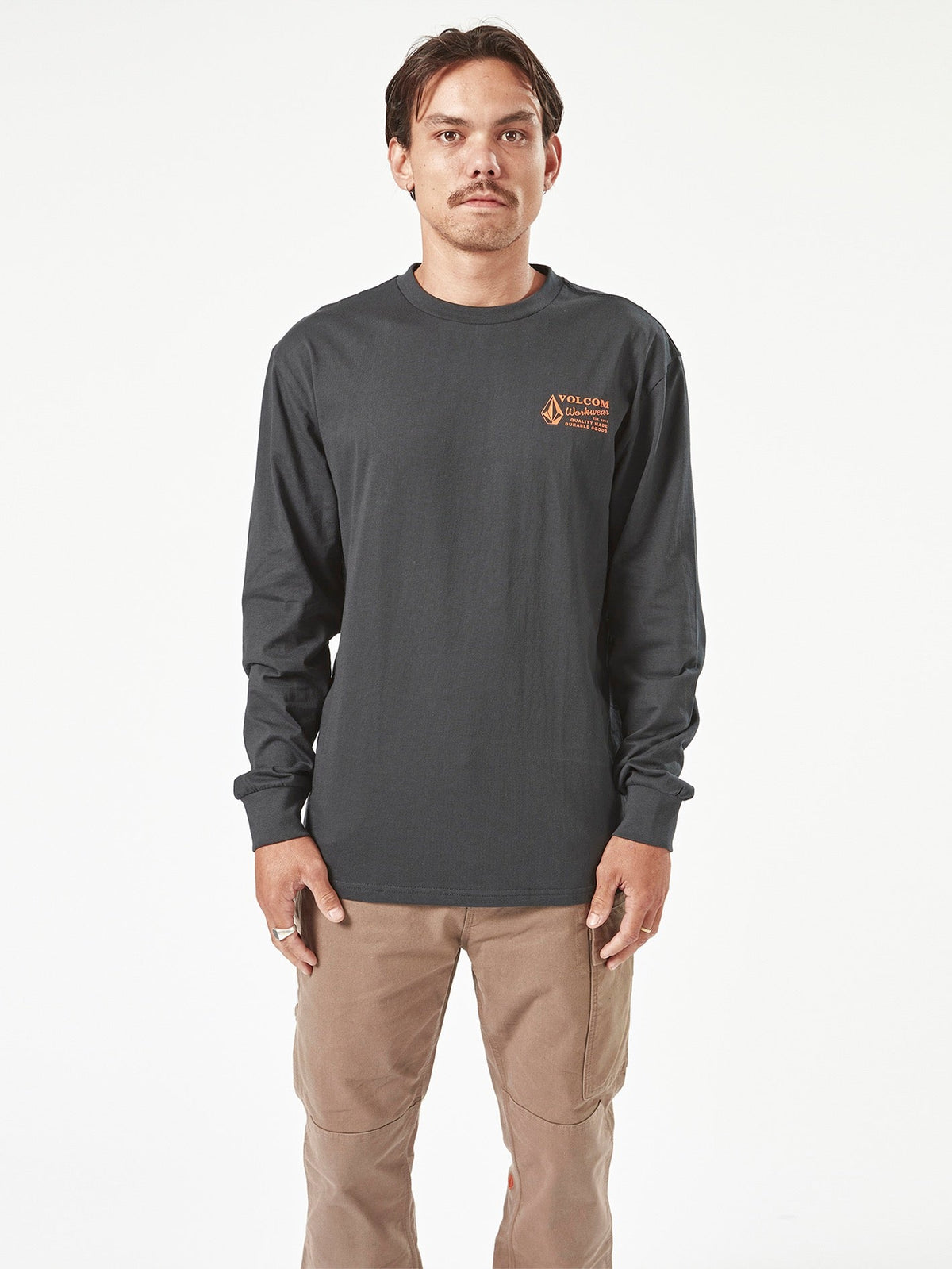 Men's Volcom Workwear Long Sleeve Shirt Black - Volcom