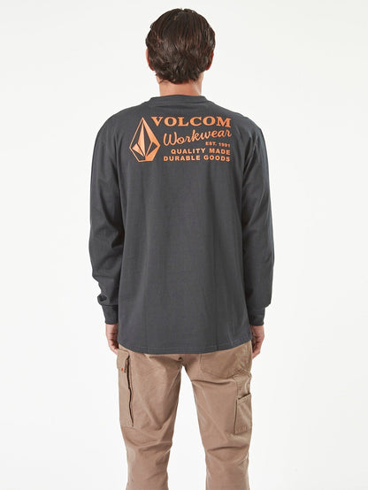 Men's Volcom Workwear Long Sleeve Shirt Black - Volcom