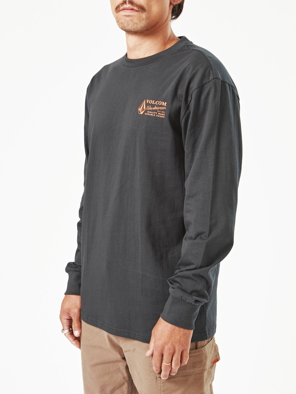 Men's Volcom Workwear Long Sleeve Shirt Black - Volcom