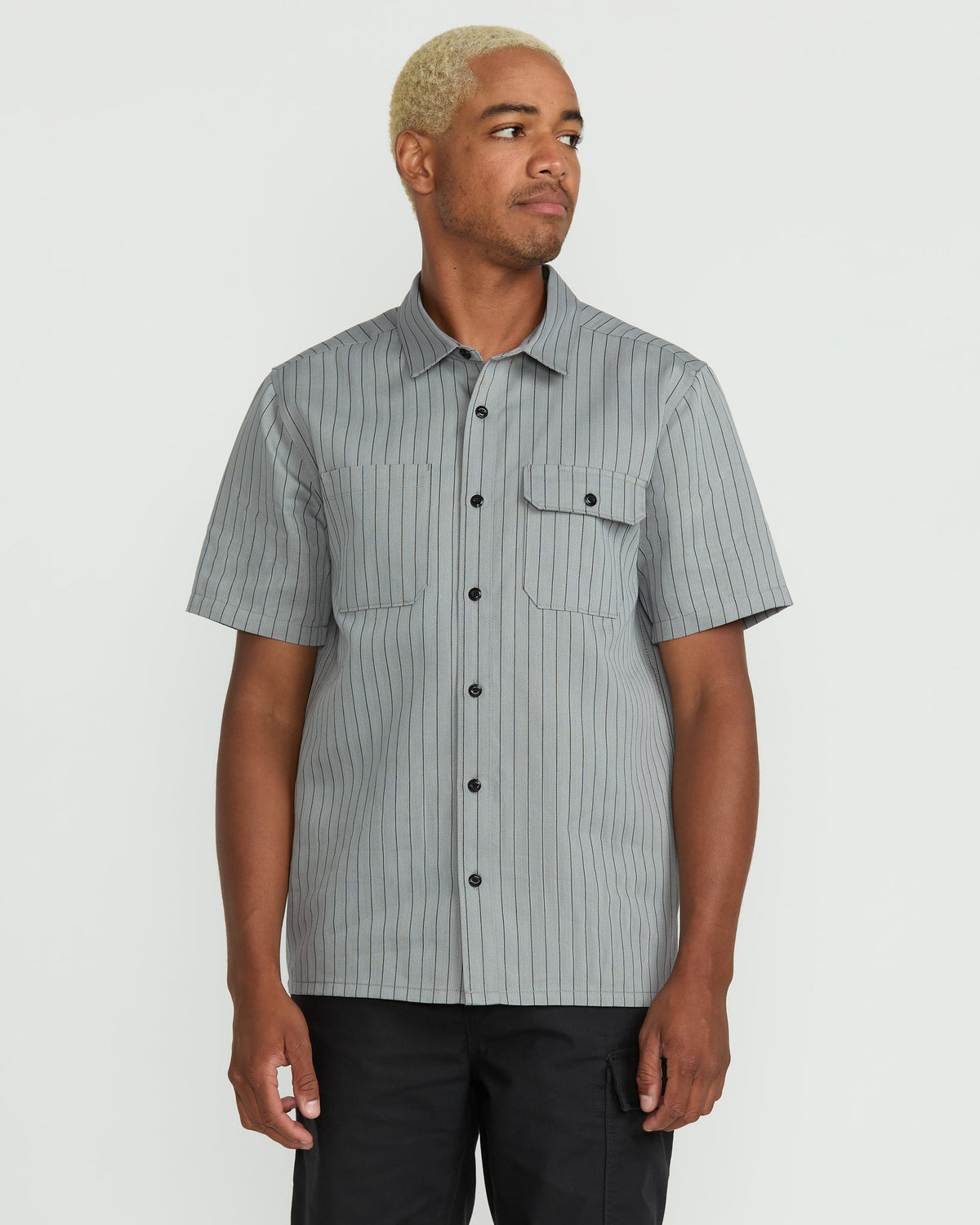 Men's Trade Stone Short Sleeve Shirt Tower Grey - Volcom