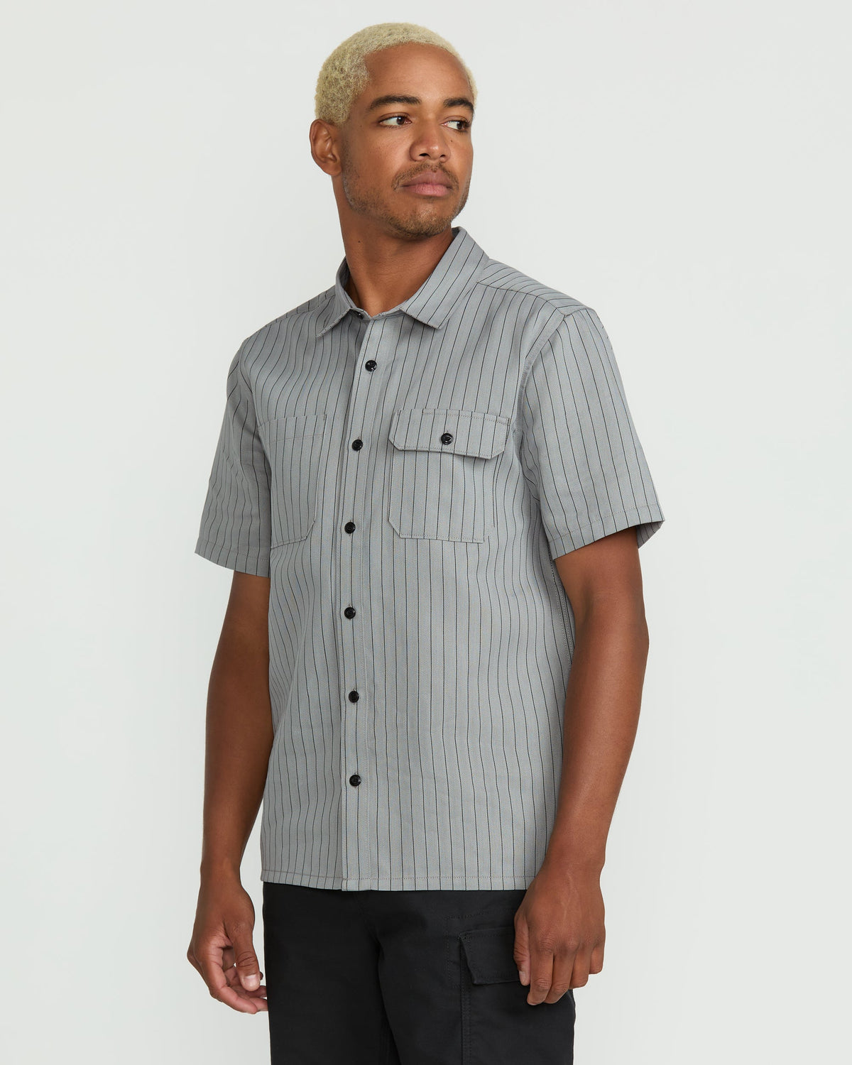 Men's Trade Stone Short Sleeve Shirt Tower Grey - Volcom