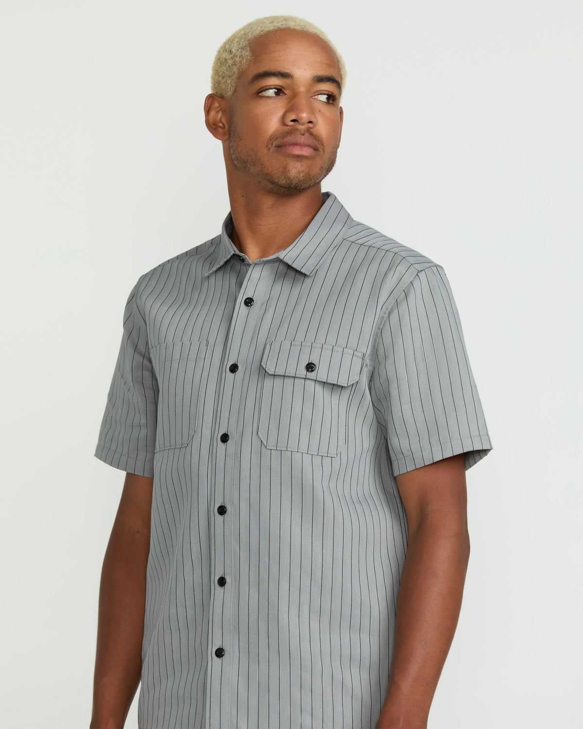 Men's Trade Stone Short Sleeve Shirt Tower Grey - Volcom