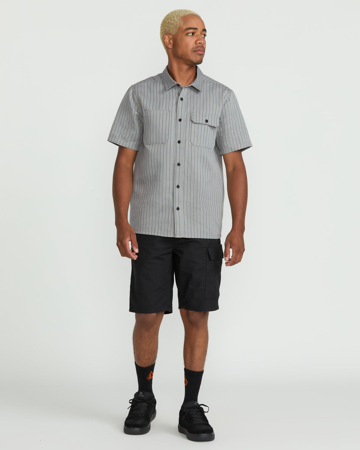 Men's Trade Stone Short Sleeve Shirt Tower Grey - Volcom