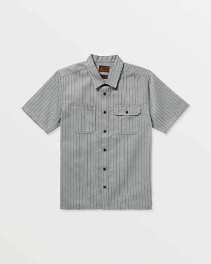 Men's Trade Stone Short Sleeve Shirt Tower Grey - Volcom