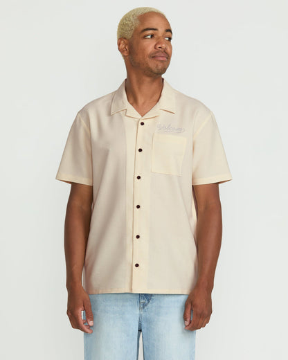 Men's Otis Stone Short Sleeve Shirt Dirty White - Volcom