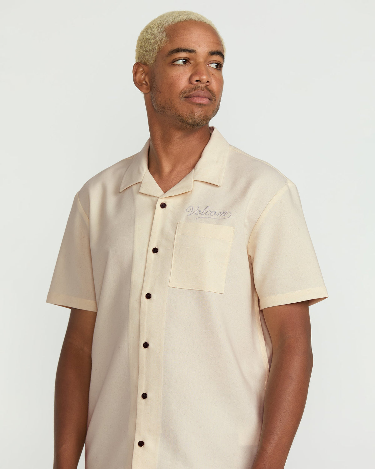 Men's Otis Stone Short Sleeve Shirt Dirty White - Volcom