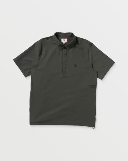 Volcom Japan Men's Sense Popover Short Sleeve Shirt Stealth - Volcom