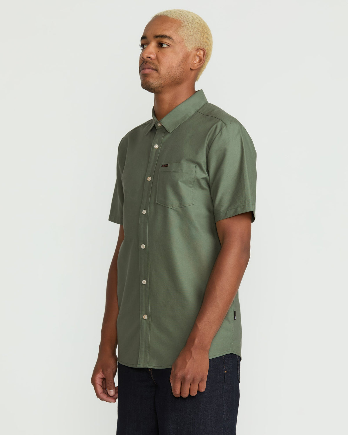 Men's Veeco Oxford Short Sleeve Shirt Light Olive - Volcom