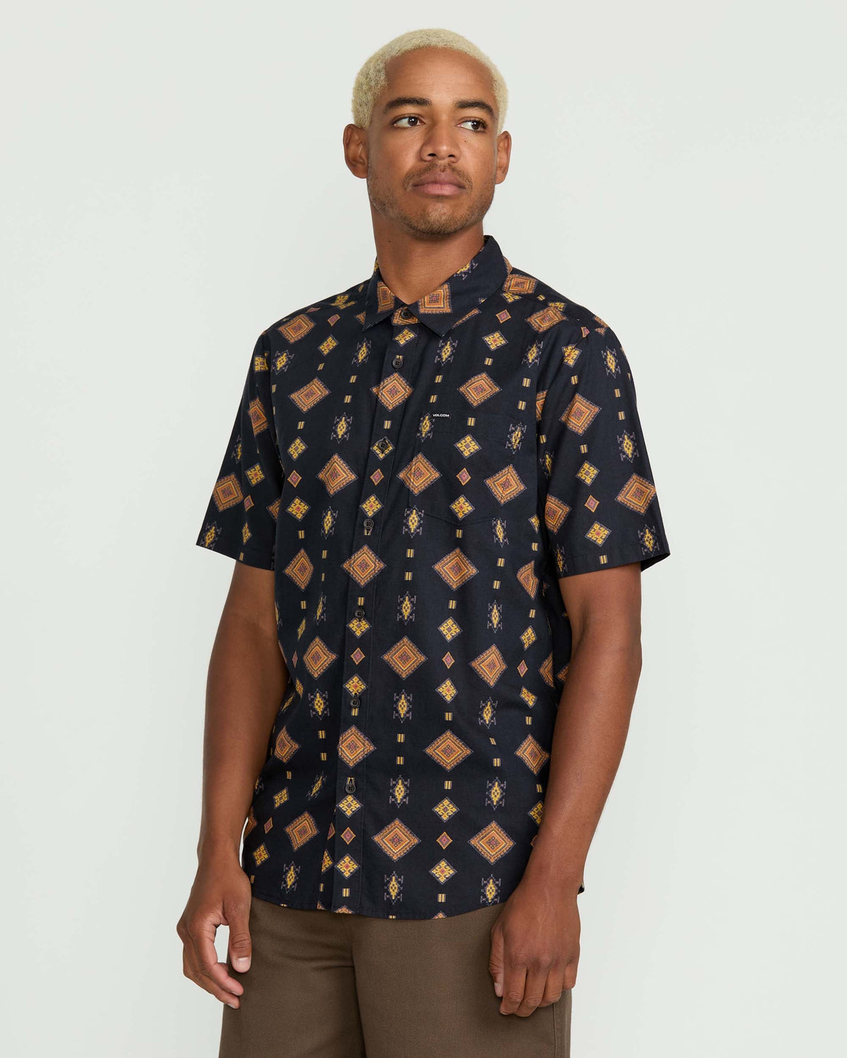 Men's Desert Dobby Short Sleeve Shirt Black - Volcom